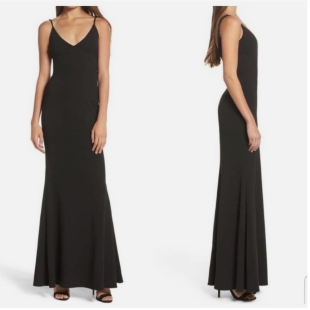 Lulus black spaghetti strap maxi dress size medium new